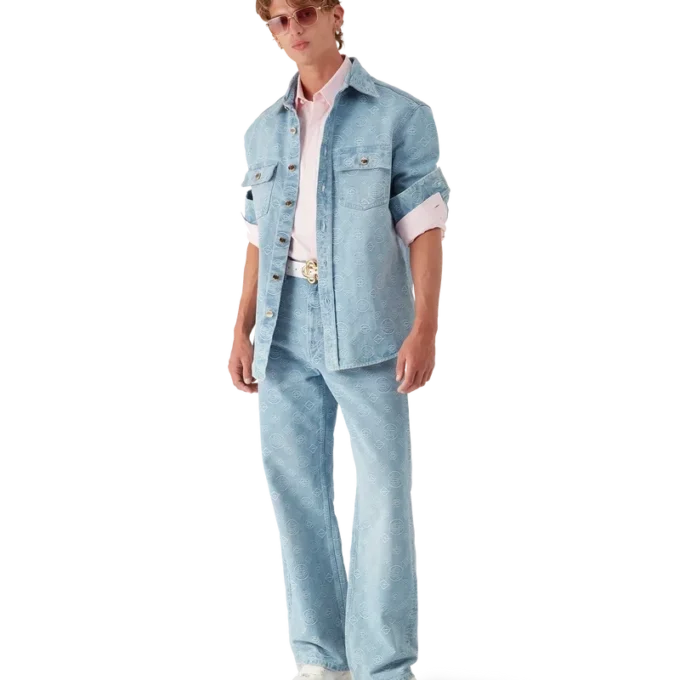 Denimskjorta med monogram