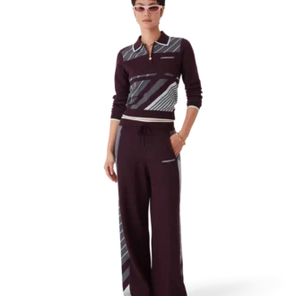 Diagonal Tennis Merino långärmad pikétröja