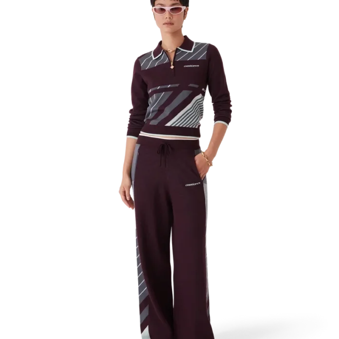 Diagonal Tennis Merino långärmad pikétröja