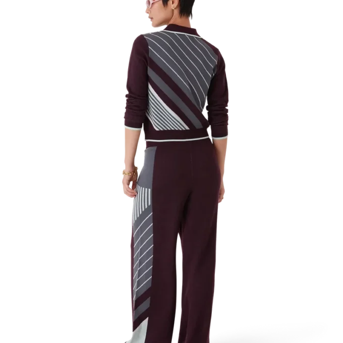 Diagonal Tennis Merino långärmad pikétröja