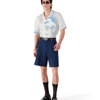 Dots kortärmad linneskjorta