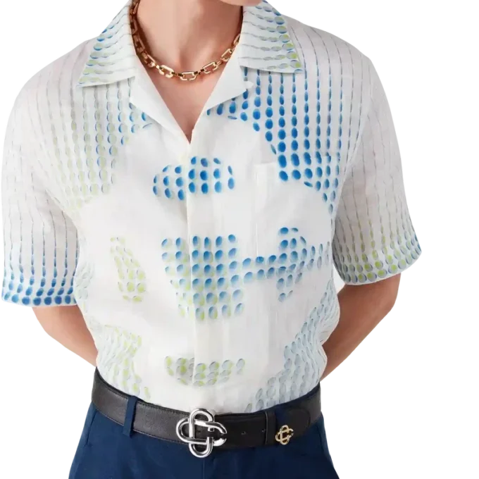 Dots kortärmad linneskjorta Dots kortärmad linneskjorta