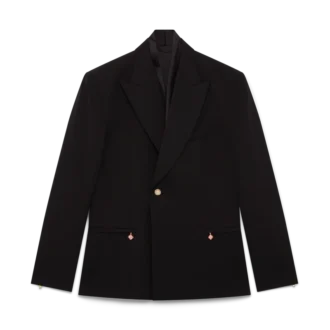 Dubbelknäppt jacka i ull