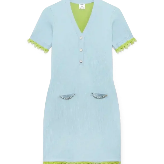 Dubbelsidig miniklänning i merinoull