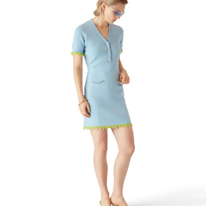 Dubbelsidig miniklänning i merinoull