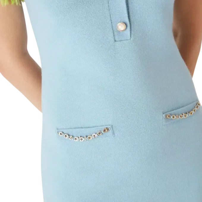 Dubbelsidig miniklänning i merinoull