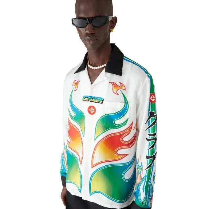 Flame Laurel långärmad skjorta i silketwill