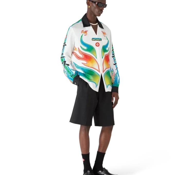 Flame Laurel långärmad skjorta i silketwill