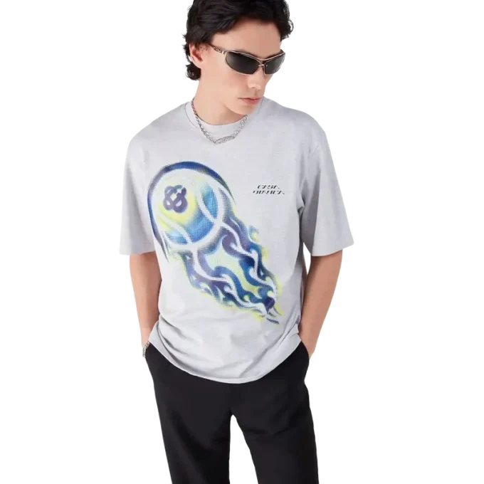 Flaming Tennis Ball Oversized kortärmad T-shirt