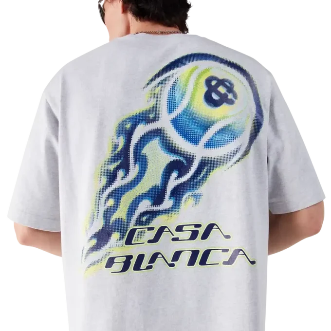 Flaming Tennis Ball Oversized kortärmad T-shirt