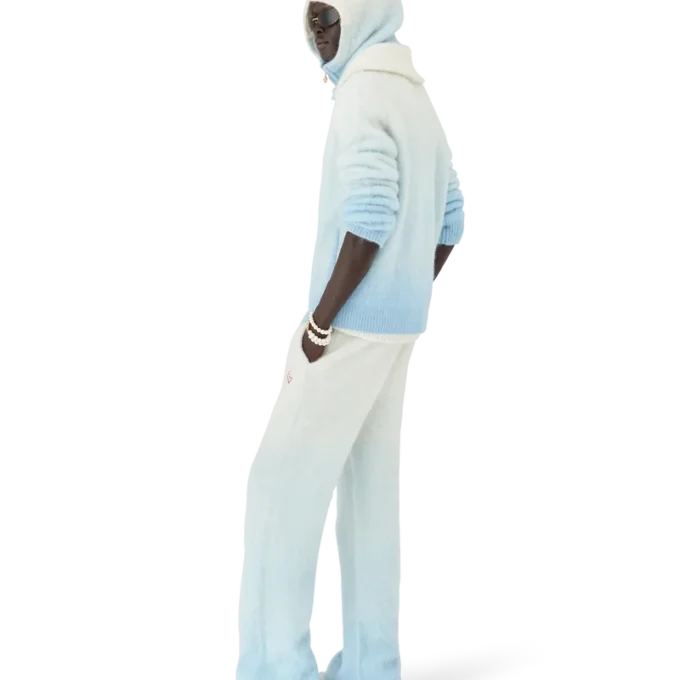 Fluffig mohairjacka med dragkedja och färgövergång Fluffig mohairjacka med dragkedja och färgövergång