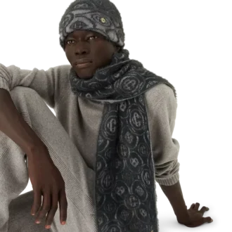 Fluffig monogram-mohairhalsduk