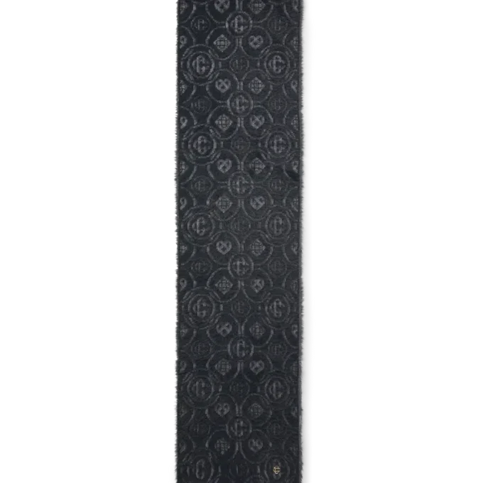 Fluffig monogram-mohairhalsduk