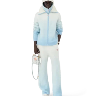 Fluffiga byxor i mohair med färgövergång