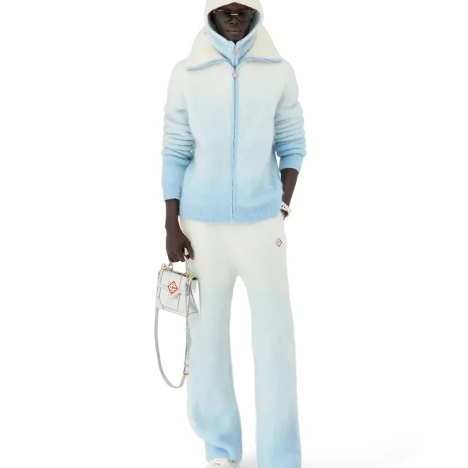 Fluffiga byxor i mohair med färgövergång