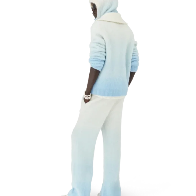 Fluffiga byxor i mohair med färgövergång