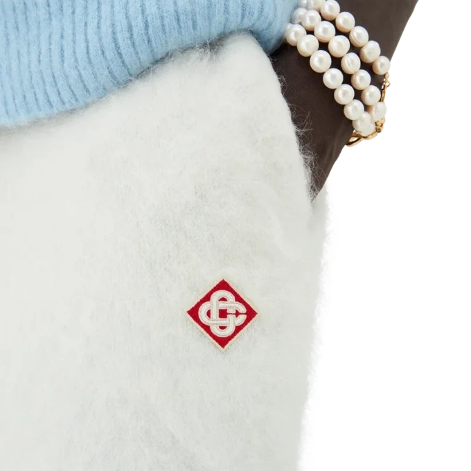 Fluffiga byxor i mohair med färgövergång