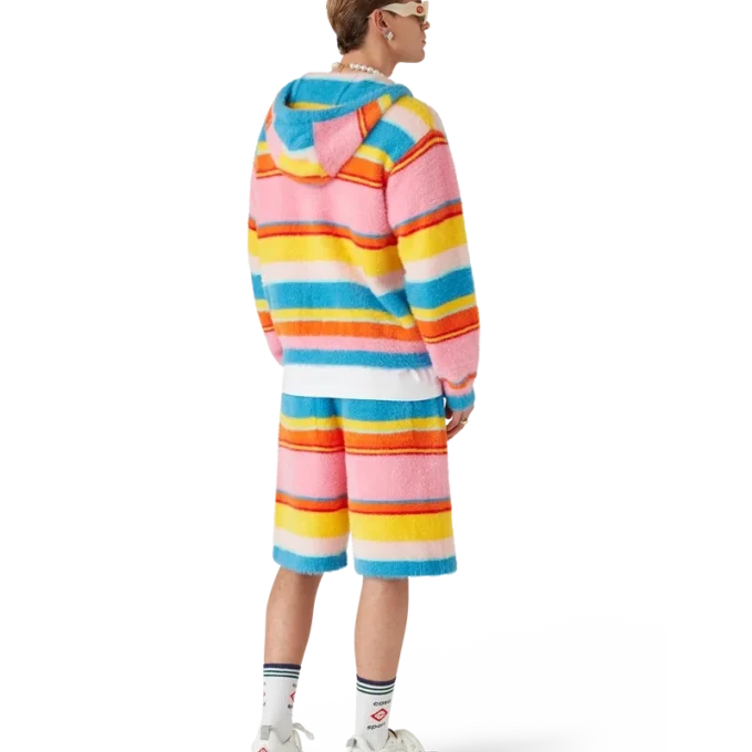 Fluffiga randiga oversized-Shorts