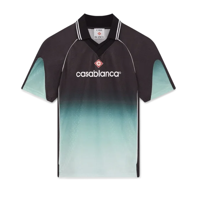 Fotbollskjorta med kort ärm i jacquard med gradientmonogram