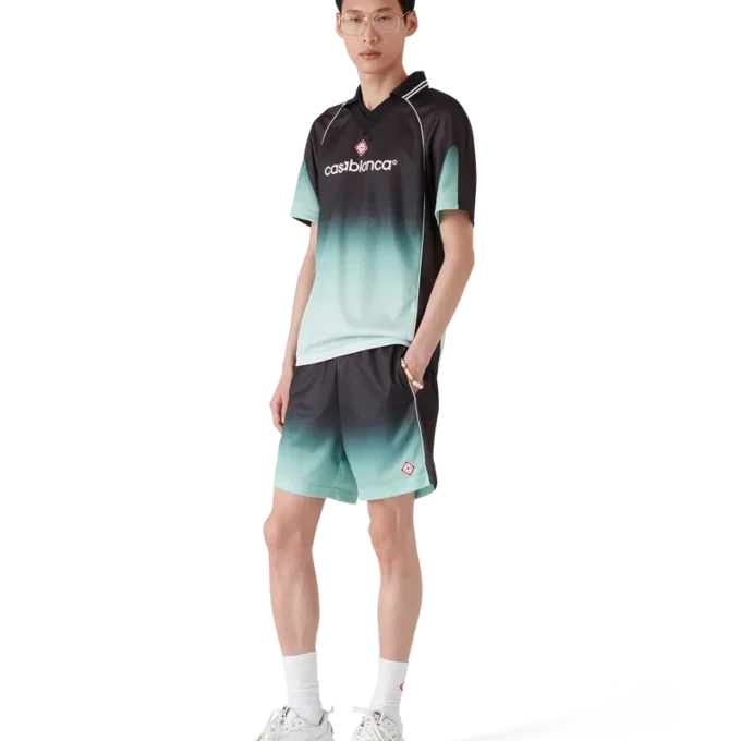 Fotbollsshorts i jacquard med gradientmonogram