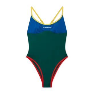 Färgblockerad baddräkt