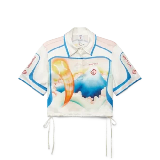 Fuji Dream kortärmad kort skjorta i siden