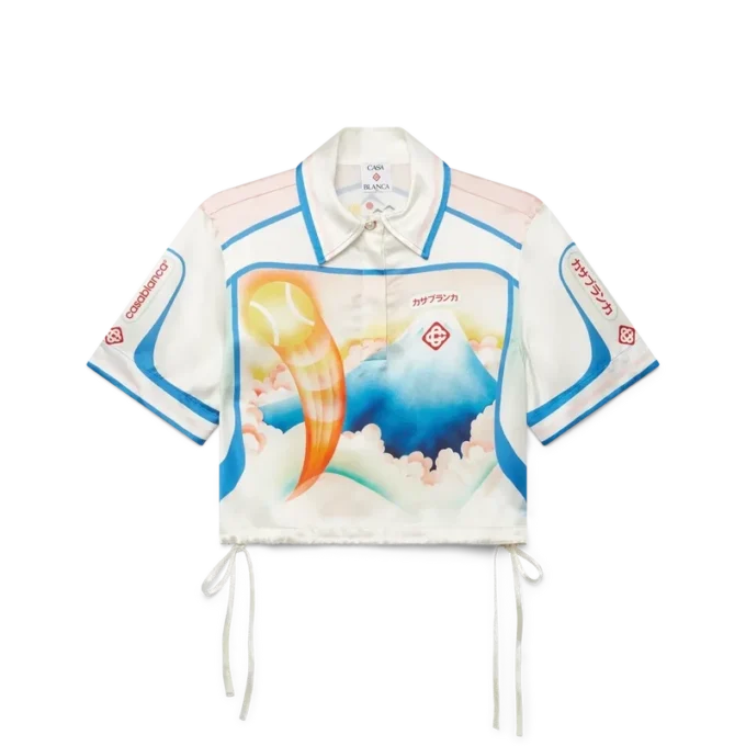 Fuji Dream kortärmad kort skjorta i siden