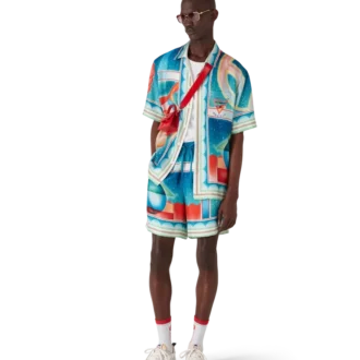 Galaxy Court kortärmad silkeskjorta