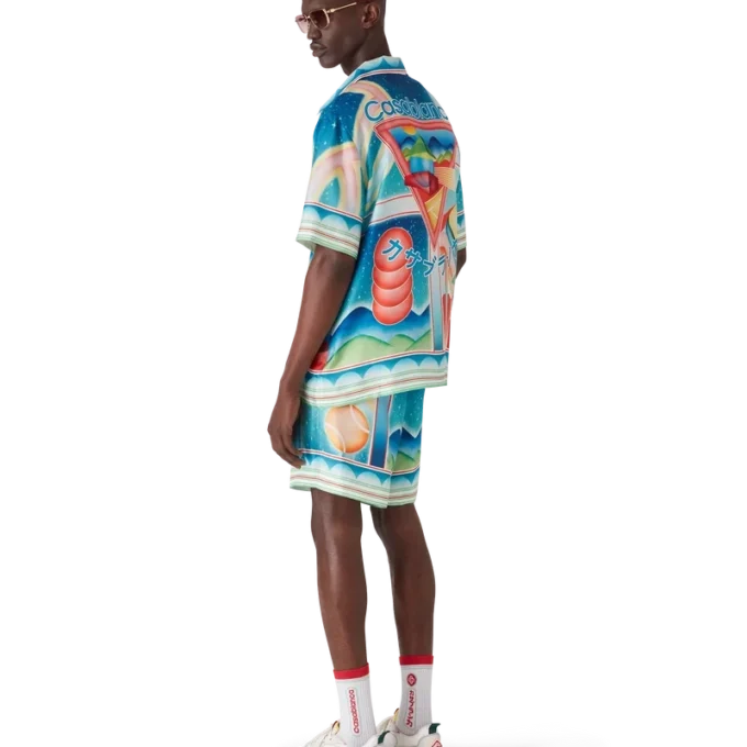 Galaxy Court kortärmad silkeskjorta