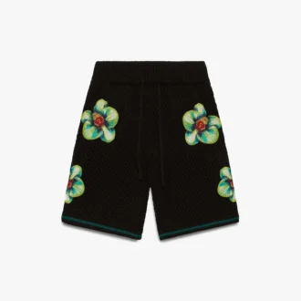 Glitch Orchid broderade virkade Shorts