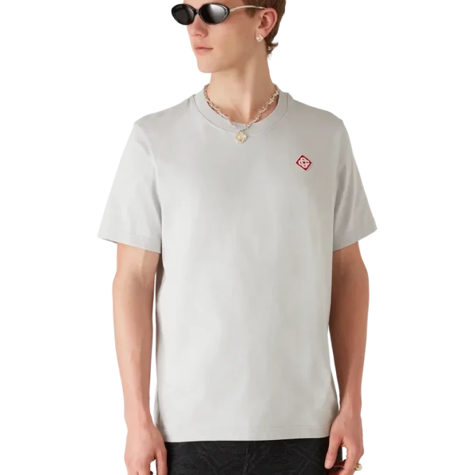 Grå kortärmad T-shirt med diamantlogo