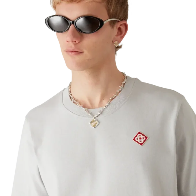 Grå kortärmad T-shirt med diamantlogo