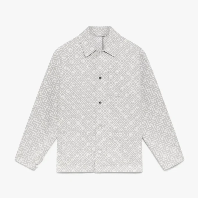 Grå monogram-arbetsjacka Grå monogram-arbetsjacka