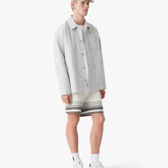 Grå monogram-arbetsjacka