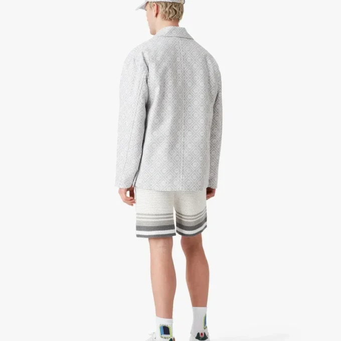 Grå monogram-arbetsjacka Grå monogram-arbetsjacka