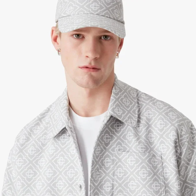 Grå monogram-arbetsjacka Grå monogram-arbetsjacka