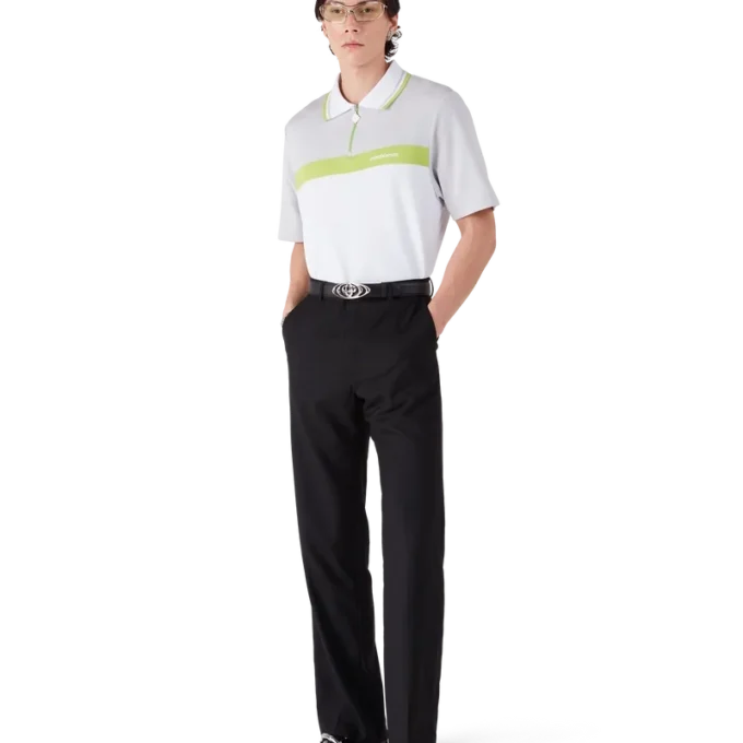 Grå polotröja med korta ärmar