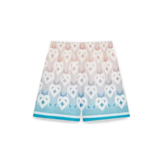 Gradient Heart Monogram-silk Shorts