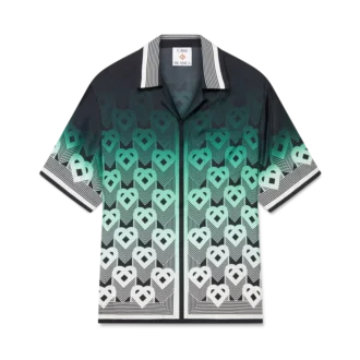 Gradient Monogram kortärmad silkeskjorta