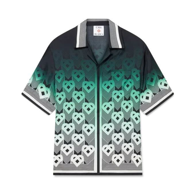 Gradient Monogram kortärmad silkeskjorta