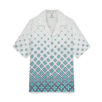 Gradient Monogram kortärmad silkeskjorta