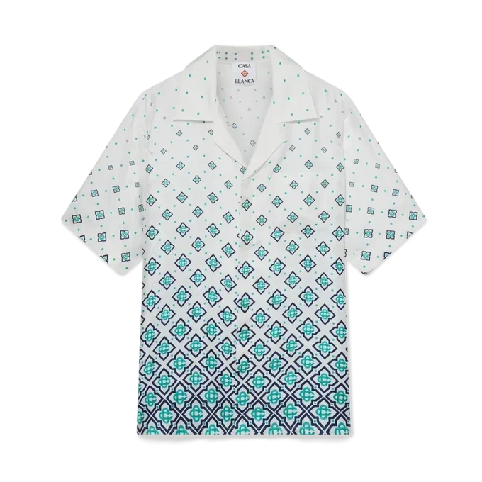 Gradient Monogram kortärmad silkeskjorta