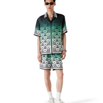 Gradient Monogram kortärmad silkeskjorta