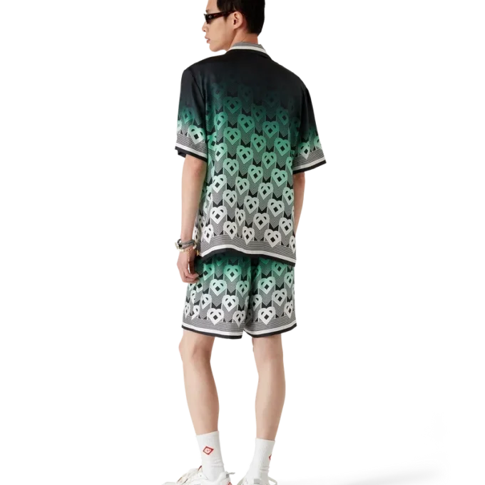 Gradient Monogram kortärmad silkeskjorta