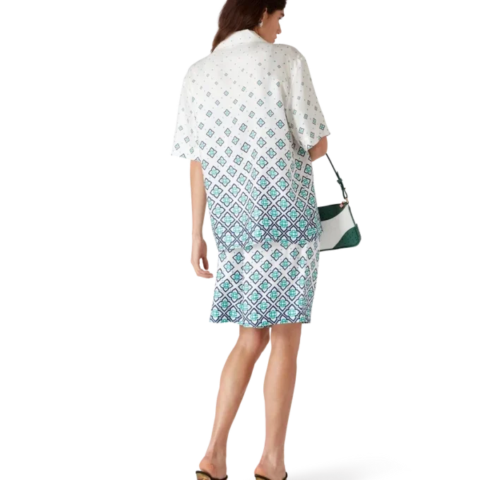 Gradient Monogram kortärmad silkeskjorta