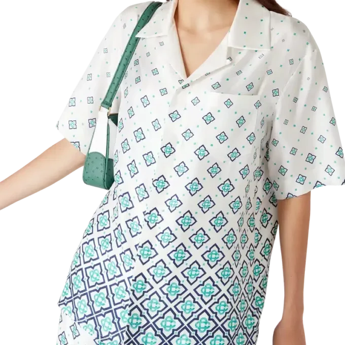 Gradient Monogram kortärmad silkeskjorta