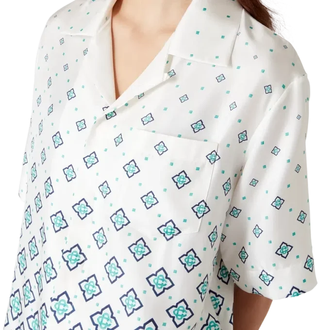 Gradient Monogram kortärmad silkeskjorta