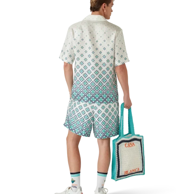 Gradient Monogram kortärmad silkeskjorta