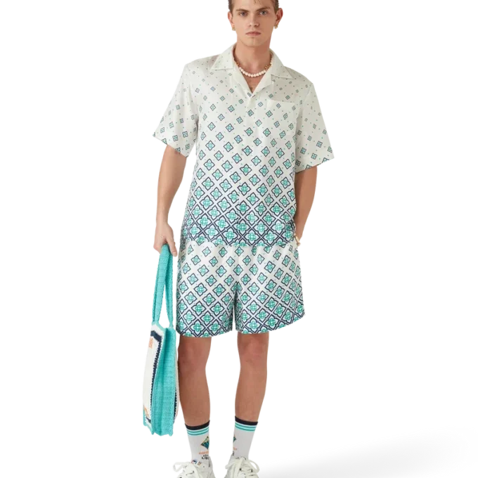 Gradient Monogram Silk Shorts Gradient Monogram Silk Shorts