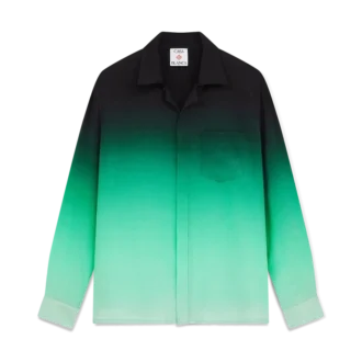 Gradient Ping Pong Jacquard långärmad silkeskjorta